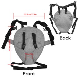 Baby Chair Safe Seat with Adjustable Strap, Portable Baby High Chair Harness Safe Seat for Travel/Home/Feeding/Shopping, Infant Seat with Safety Harness - Grey