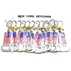 12 Pack  US  American NYC  Key Chain Patriotic Bottle Opener Souvenir Gift