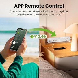 Smart WiFi Power Strip, Surge Protector with Multiple AC Outlets, WiFi Remote Control Smart Outlet Compatible with Alexa Google Home, Timer Function Overload Protection,5FT Extension Cord