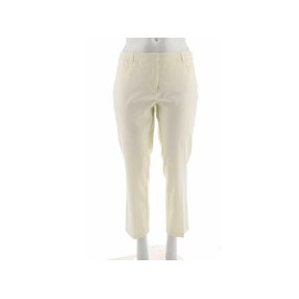 Isaac Mizrahi Live! Petite 24/7 Straight Leg Pants, Winter White, Sz 20P