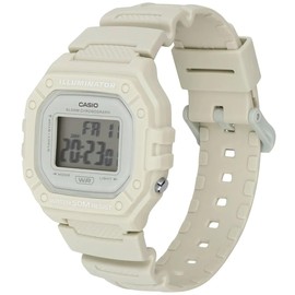 Casio W-218HC-8AVEF Unisex Quartz Watch, 44.40 mm Case Size with Clear Digital Dial and Cream Plastic / Resin Strap Strap, gray, W-218HC-8AVEF