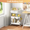 KINGRACK 3 Tier Metal Rolling Cart with Drawer, White Utility