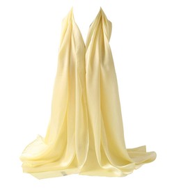 Bellonesc Silk Scarf 100% silk Long Lightweight Sunscreen Shawls for Women (light yellow)