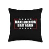 Make America Brat Again Funny Brat Throw Pillow