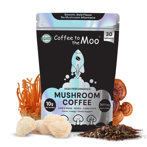 Coffee to the Moo Functional Mushroom Coffee with 3000mg Lion’s