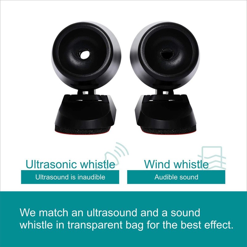 CITKOU 8Pcs Deer Whistles for Vehicles Wind Activated Black