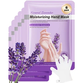 Hand Mask Set-6 Pairs Lavender Niacinamide Moisturizing Hand Mask, Nourish Gloves for Dry Cracked Hand, Repairing Hydrating Gloves for All Skin,Home Spa Treatment,Thanksgiving Hands Care Bulk Gift Kit
