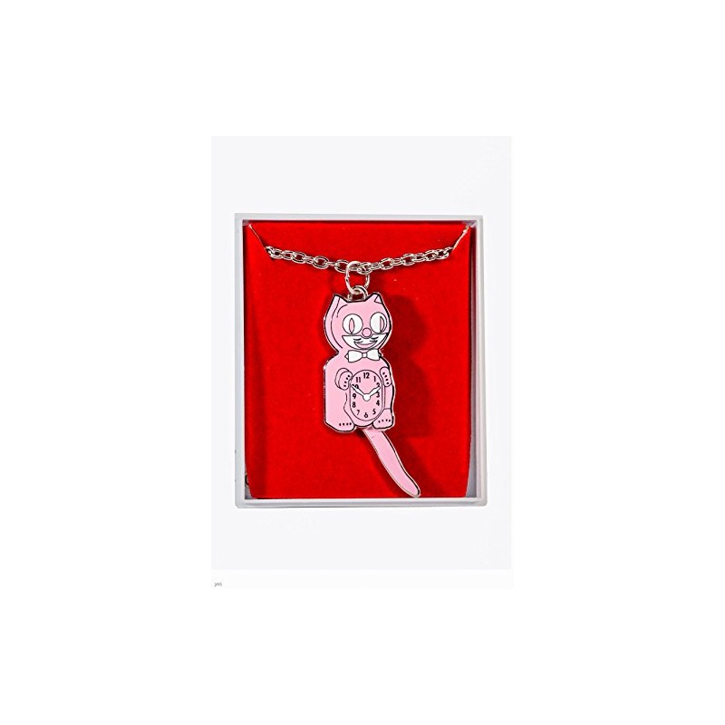 Kit Cat Klock Necklaces (Pink & Silver)