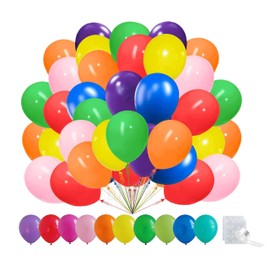 Lumjoy Rainbow Balloons 50pcs 12cm 5 Inch small mini Decorative Latex Party Balloons for Birthday Baby Shower Wedding Engagement Graduation Festival Arc Garland Decorations