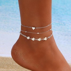 Ushiny Boho Anklet for Women Gold Anklet Shell Ankle Jewellery Beads Beach Anklet for Girls, Plastic