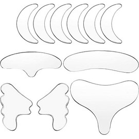 11 Piezas Parches de Silicona Antiarrugas Reutilizables Set de Almohadillas Antiarrugas para el Pecho, Escote del Cuello, Frente y Ojo Rubor en Barra 
