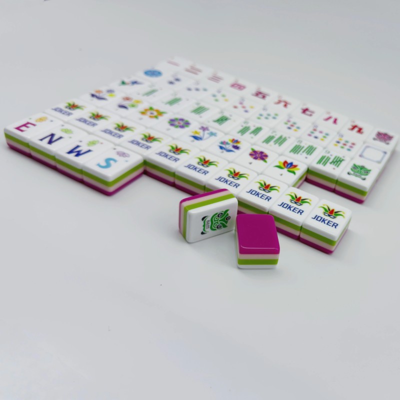 ,160 Acrylic Mahjong Tiles,American Mahjong,Hand-carved Mahjong Tiles,Custom 4-Layer Mahjong,Amara Pink