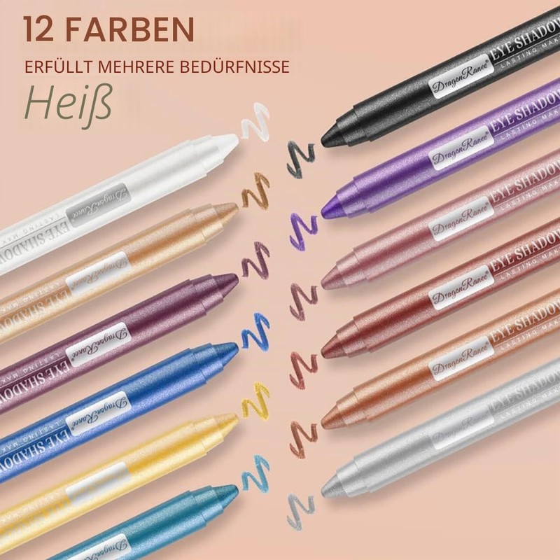 Sitovely 12 Colours Waterproof Matte Eyeshadow Pen Set with Sharpener,