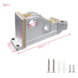 Mewutal 2pcs Drapery Sconces Silver Curtain Rod Holders Brackets with 1-4/7 Inch Diameter Double Holes for Window Decoration (Silver + Gold)