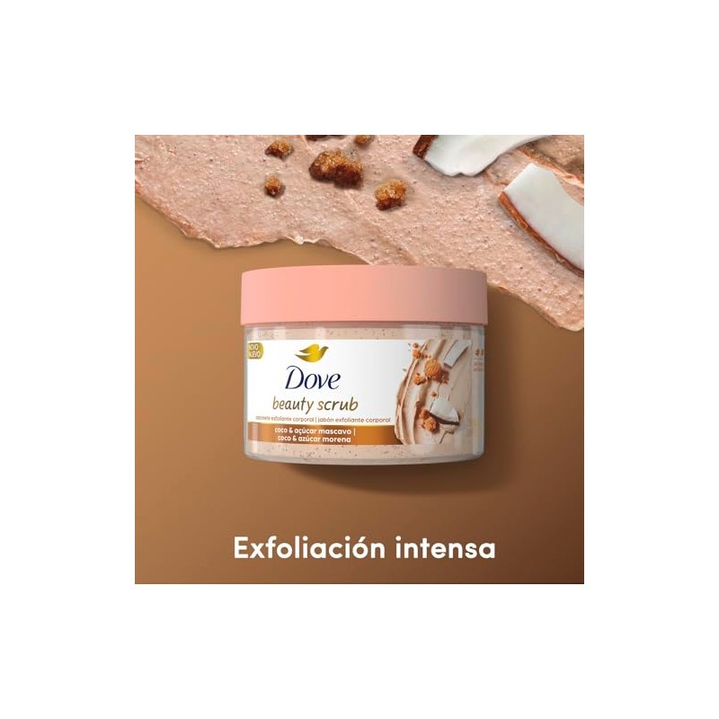 DOVE Beauty Scrub Jabón Exfoliante Corporal Coco y Azúcar Morena,