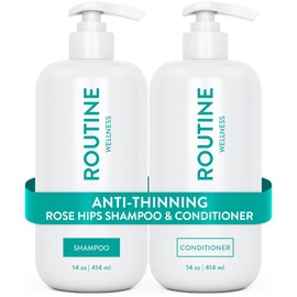 Routine Wellness Anti-Thinning Shampoo and Conditioner Set for Thinning Hair - Biotin DHT Blocker Women & Men - Color Safe Shampoo for Hair Loss - Limited Edition Gardenia & Jasmine (Pack of 2)