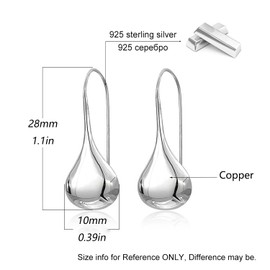 Silver Ear Needle With Teardrop & Waterdrop Earrings (Copper Waterdrop)