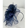 Women Fascinators Hat Navy Organza Flower Feather Fascinators Wedding Fascinators