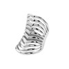 COUYA Polished Stainless Steel Split Style Ring Multilayer Stacked Knuckle