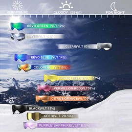 JULI Ski Goggle/Snow Snowboard Goggles for Men, Women & Youth - 100% UV Protection Anti-fog Dual Lens(Green Frame Orange Len)