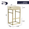 GIA 30-Inch Bar Height Square Backless Metal Stool with Beige