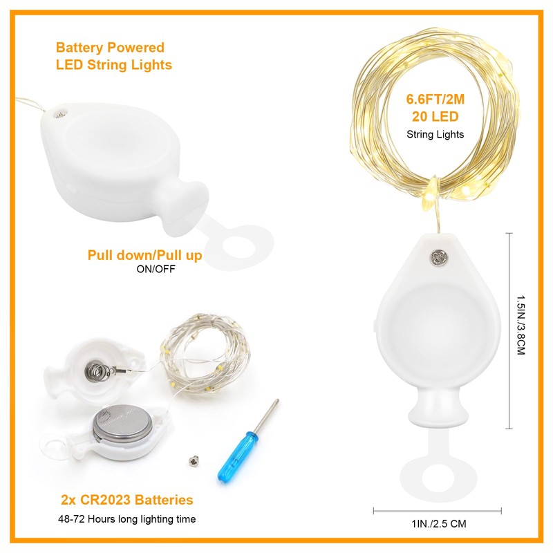 AGOTD 3x 20er Micro LED Lichterketten, 2M Silberdraht Mini Lichterkette