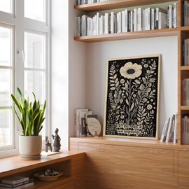 Inspirational Wall Art Positive Affirmations Painting Motivational Quote Wall Art Vintage Black Flower Inspirational Picture Pints New Beginnings Art Prints Office Wall Decor for Living Room Bedroom 16x24 Inch