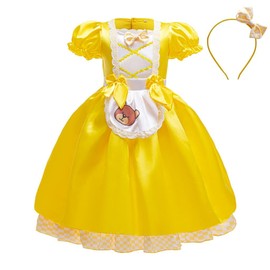 Lito Angels Fairy Tale Storybook Character and Three Bears Fancy Dress Up Costume with Headband for Kids Girls Age 4-5 Years, Yellow