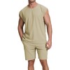 Cakulo Mens Summer 2 Piece Outfits Sleeveless Muscle Tank Tops