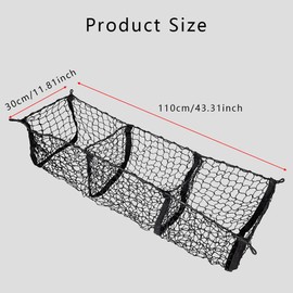 Cargo Storage Mesh Net, 3 Pocket Cargo Net Trunk Bed Organizer, Mesh Storage Cargo Trunk Organizer Net Suitable for Car SUV Van Trunk Pickup Truck