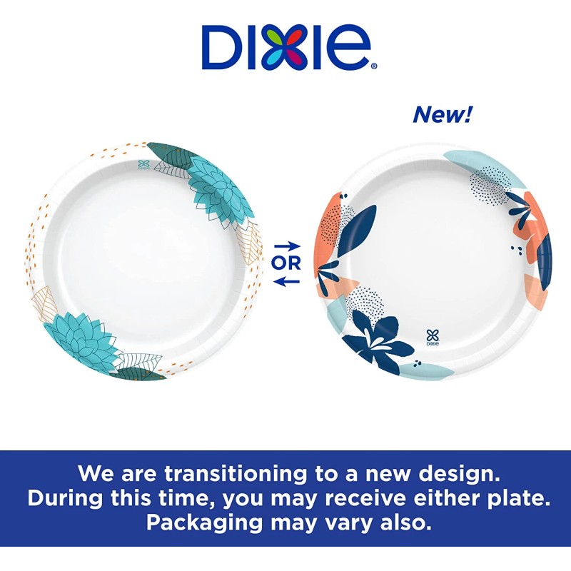 Dixie Medium Paper Plates, 8.5 Inch, 90 Count, 2X Stronger*,