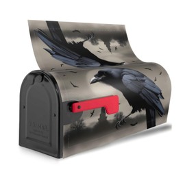 YYHWHJDE letterbox Cover Waterproof Oxford Cloth Accommodates Standard Size or Large Size mailboxes Night Crow Pattern 21x18 in