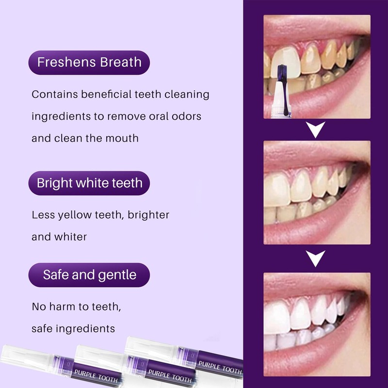 Teeth Whitening Pen, Purple Teeth Whitening Pen, Pack of 3,
