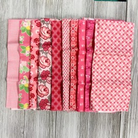 Riley Blake Dark Pink Scrap Bundle 1/8 of 10 Prints by Riley Blake