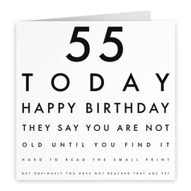 Hunts England - Large Funny Joke 55th Birthday Card - They Say You Are Not Old Until... - For Him, Her, Boyfriend, Girlfriend, Women, Men, Friend, etc. - Large - 210 x 210 mm - Age 55