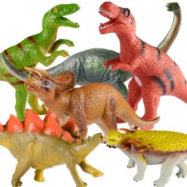 Tepsmigo Soft Dinosaur Toys for Kids 3-5, Dinosaur Toys for Kids Toddlers - 6Pack Jumbo Dinosaur Toys, Jurassic Dinosaurs T-Rex Velociraptor Triceratops..., Perfect Dinosaur Toys for Kids 3-5, 5-7