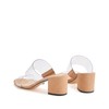 SCHUTZ Women's Victorie Slides, Honey Beige, Tan, Clear, 11 Medium