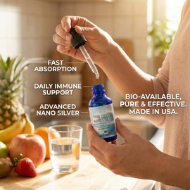 Colloidal Silver Liquid 10 PPM (4 oz) – Nano Silver Drops, Pure & Lab Tested, Vegan, No Additives – Premium Silver Liquid with Dropper Bottle