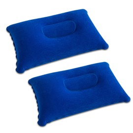 MOAZIFI Pack of 2 Inflatable Cushions, Beach Pillow, Camping, Travel, Holiday, Must Haves - Ultraportable Comfort Cushion with Soft Flocking for Beach, Leisure, Camping, Travel, Car, Hotel - 38 x 24