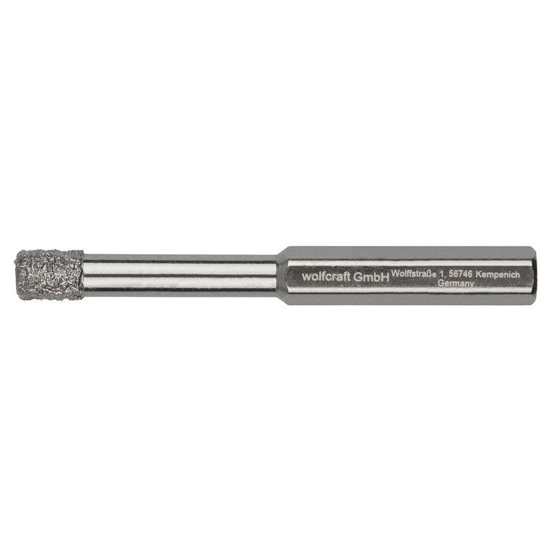 wolfcraft Dry Drill Bit, Diamond Coated, Hexagon Shank, Ø 8