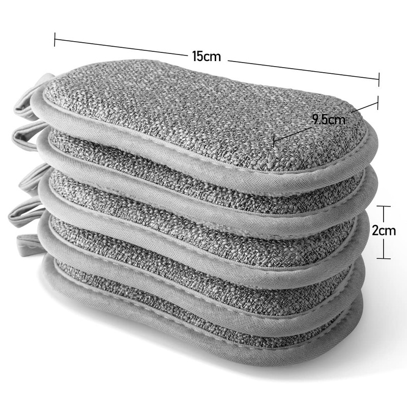 Pack of 6 Washing Up Sponge Washable Antibacterial Microfibre Cleaning