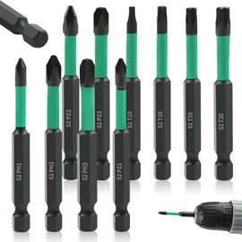 10 Piece Magnetic Impact Screwdriver Bit Set - 70mm Long Hex Bits for Cordless Drill, Includes Phillips, Torx, and Allen Wrench Bits, Strong Magnetic Heads for Electric Screwdrivers & Power Tools