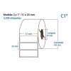 Etiqueta Térmica Verde 2x1 (51x25 Mm) C1000 Pzas C1 Full