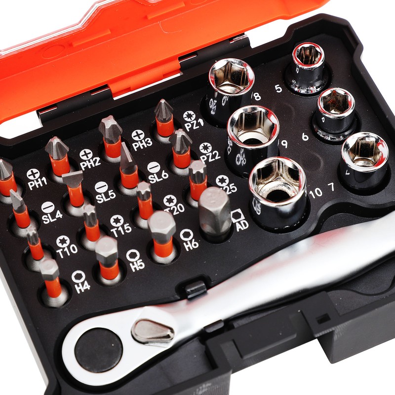23 Pcs Socket Wrench Set Multi Functional 1/4 Inch Drive