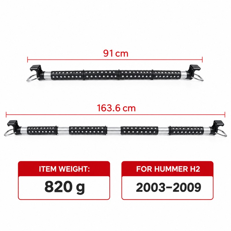 Adjustable Car Clothes Hanging Rod, 35.8-64.4 Inch Retractable Interior Garment