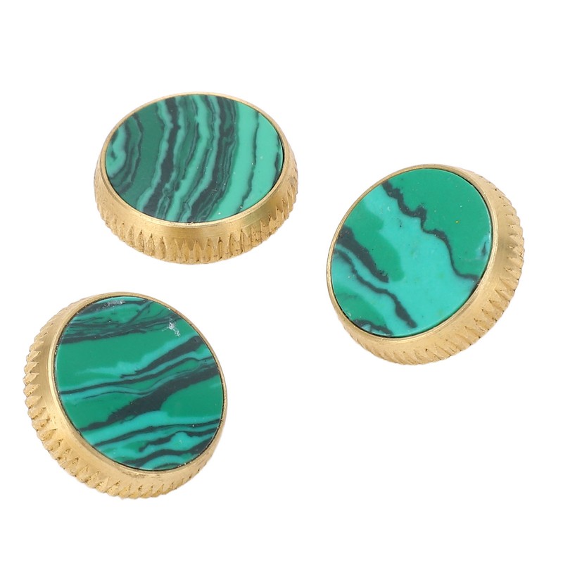 3 Pcs Trumpet Valve Cap Embedded Green Standard Metal Finger