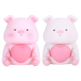 Cute Cartoon Piggy Bank Money Saving Box Jar with Night Light Home Decoration Children GiftType A