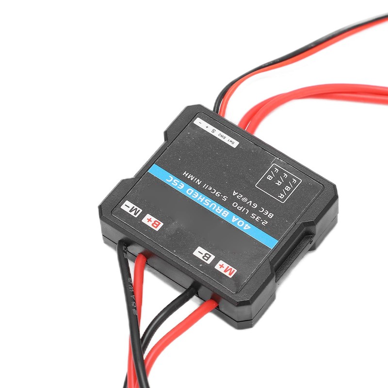 Electronic Speed Controller, Waterproof 40A RC Brushed ESC with Three