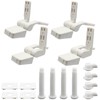 Luomorgo 2 Pairs Plastic Toilet Seat Hinges, White Toilet Seat
