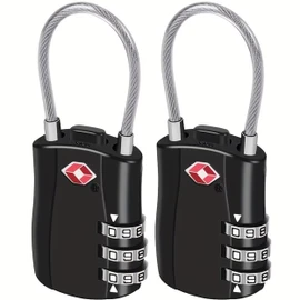 EVRU TSA Luggage Locks, [2 Pack] 3-Digit Security Suitcase Locks, Combination Padlock for Suitcases Flexible Cable Travel Lock, TSA Approved Luggage Padlock for Suitcases Travel Bag Case
